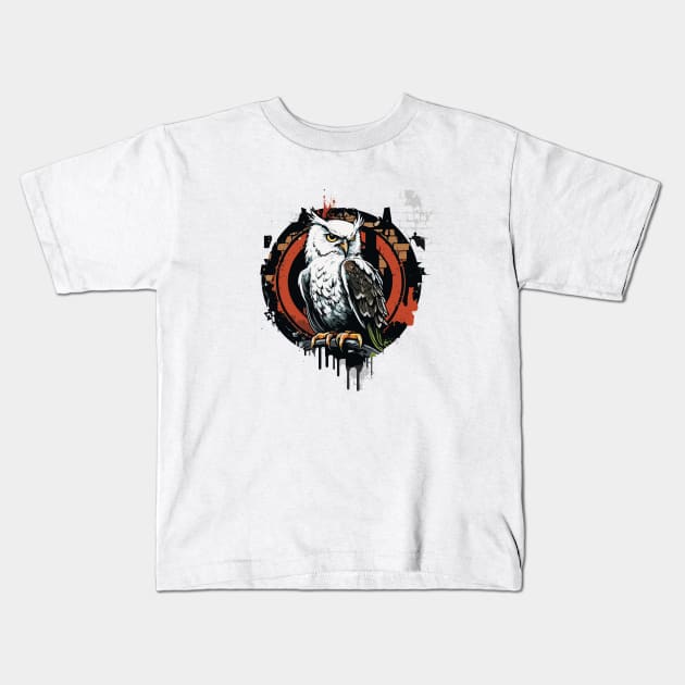 Graffiti Paint Owl Bird Creative Kids T-Shirt by Cubebox